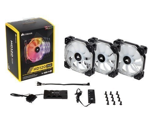 Corsair Hd120 Rgb Led 3-pack Static Pressure Fan With Contr. 120 Mm