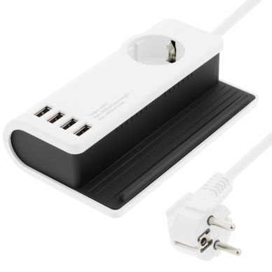 DELTACO DELTACO maadoitettu USB-latausasema 4 USB-porttia 4