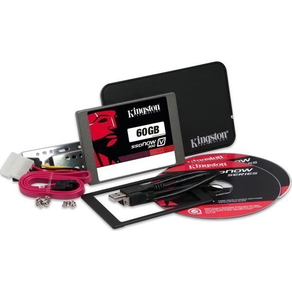 Kingston 60GB SSDNow V300 SATA 3 2.5 (7mm) Bundle kit w/Adapter"