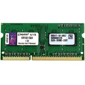 Kingston ValueRAM KVR16S11S8/4 1600MHz SO-DIMM DDR3 RAM Muisti 4GB