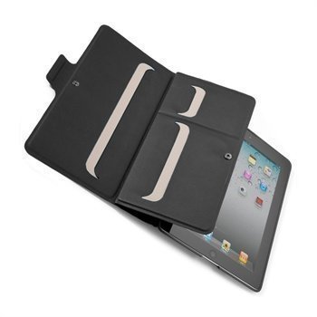 iPad 2 Speck WanderFolio Vegan Nahkakotelo Musta / Manteli