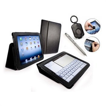 iPad 3 iPad 4 Tuff-Luv Type-View Leather Case Black